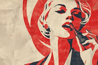 make vintage retro poster illustration