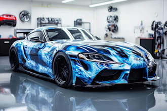 do amazing car wrap, decal, vinyl with vector illustration