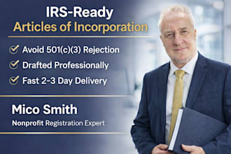 draft nonprofit articles of incorporation with irs 501c3 language