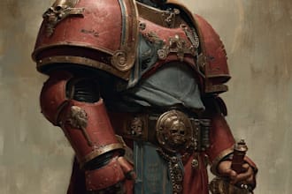 draw custom warhammer 40k character art and grimdark illustration