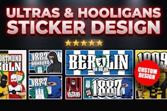 create custom football ultras hooligan stickers
