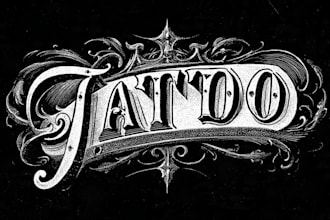 do custom vintage retro, tattoo, barbe shop lettering, victorian logo design