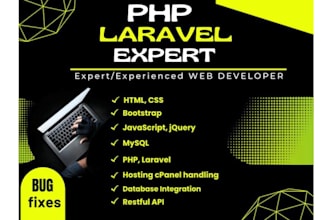 build laravel web app with crud dashboard and responsive UI