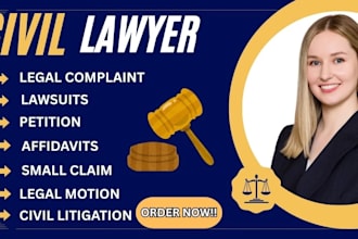 prepare court ready pleadings, defamation complaints petitions as a civil lawyer