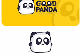 draw professional panda mascot logo for brand or business