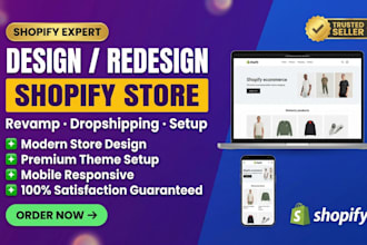 design and redesign shopify website with modern UI UX and premium theme