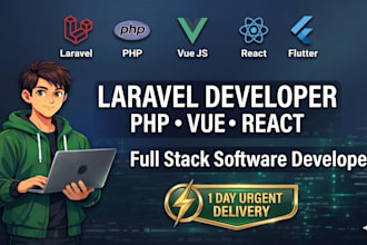 develop laravel, PHP, or vue js website as your software developer