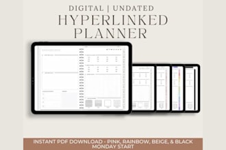 etsy digital planner journal design workbook design printable digital planner