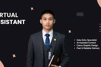 be your virtual assistant for data entry and canva design