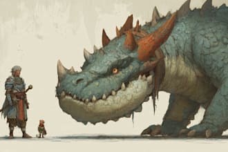 draw concept art for characters, dragons and monsters