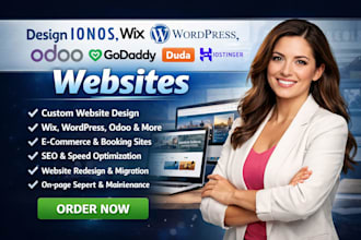 design ionos website wix wordpress odoo website godaddy duda developer hostinger