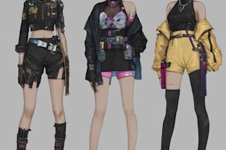 design anime character , cyberpunk character
