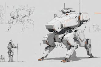 draw or design mechs robots concepts
