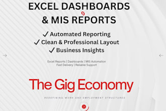 create automated excel dashboards and mis reports