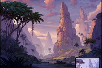 create environment concept art and illustration