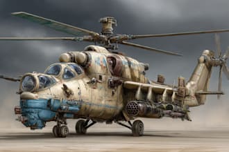 draw aircraft, airplane, helicopter into a vector cartoon