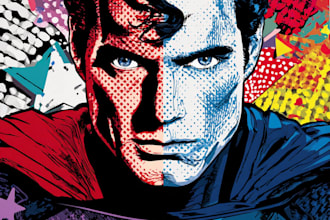 design an amazing superhero pop art