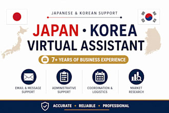 support your business with japanese korean admin and research