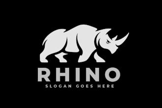 design a professional rhino mascot logo for esports or brands