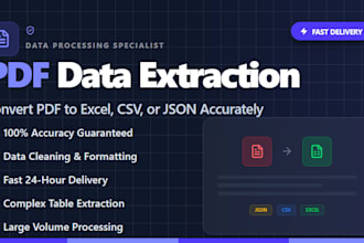 extract data from PDF to excel, CSV, or json accurately