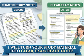turn your study material into clear exam ready notes