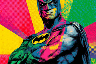 design an amazing superhero pop art