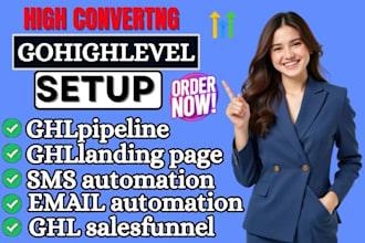 design a converting gohighlevel landing page sales funnel automation CRM setup