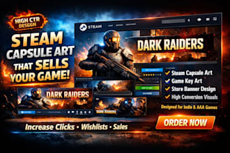 design professional steam capsule art,game banner and cover art