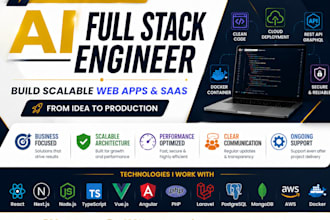 build ai saas platform, web site, mobile app  as a full stack developer
