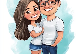 draw couple portrait illustration from photo