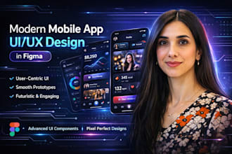design modern mobile app UI UX in figma