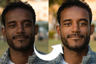 professional portrait photo retouching and editing