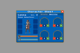 do pixel art game interface, pixel ui, gui, hud, icons, health bar, game asset