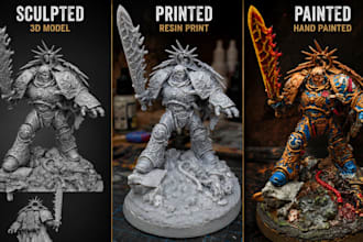 sculpt 3d print and paint warhammer 40k tabletop dnd miniature warhammer model