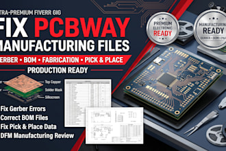 fix pcbway manufacturing files, gerber, bom, fabrication and pick and place