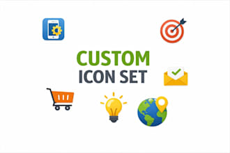 design simple modern custom icon set for app, website and branding