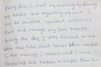 handwrite neat assignments, notes, and documents
