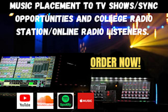 promote your music to TV shows, college radio and online listeners for airplay