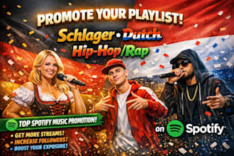 promote your german schlager dutch spotify music hiphop rap playlist promotion