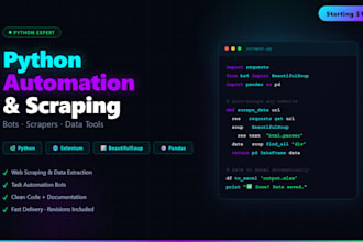 build python automation scripts and web scraping bots