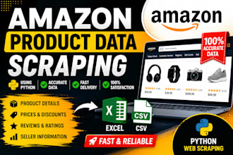 scrape amazon product data, prices, reviews into excel CSV