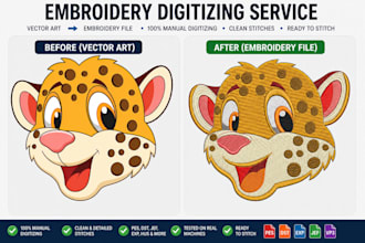 high quality digitize a logo in dst and pes files in an hour