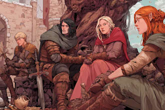 draw your dnd and dnd party illustration