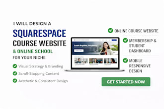 design a squarespace course website and online school for your niche