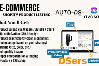 add product upload shopify product listing via avasam auto ds dser aliexpress