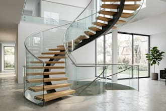 design spiral staircase, curved stair interior with 3d rendering for your space