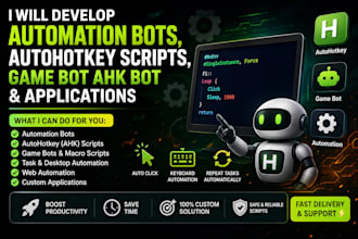 develop automation bots, autohotkey scripts, game bot ahk bot and applications