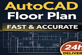 create professional autocad 2d drawings and floor plans fast