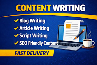 content writing, blog writing and article writing