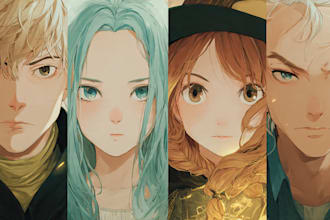 draw manhwa, anime, and webtoon style illustration for you